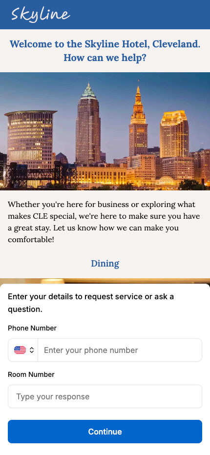 Hospitality Demo Screenshot